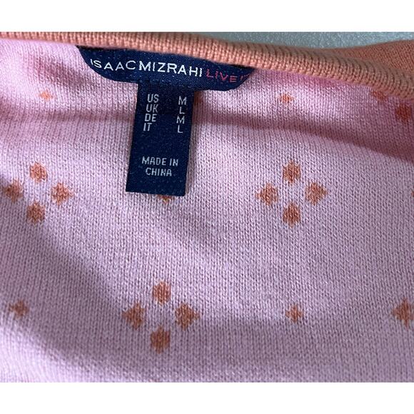 Isaac Mizrahi True Denim Jacquard Sweater BLUSH NWOT SIZE M - Picture 6 of 7